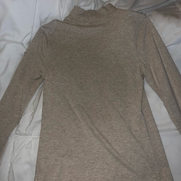 tan mockneck long sleeve shirt - Picture 2 of 3